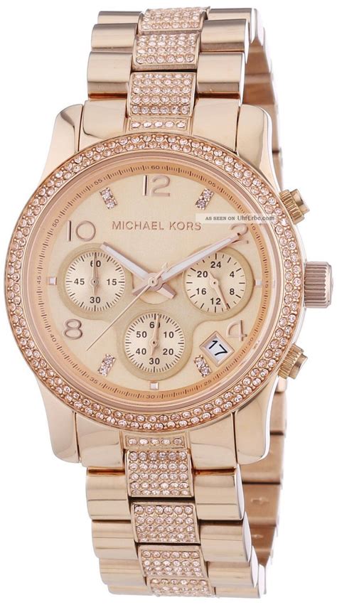 michael kors uhren damen gold mit steinen|michael kors rose gold set.